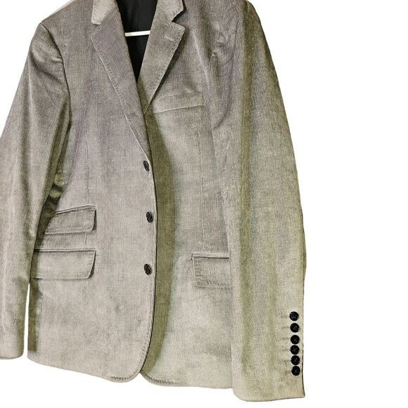 Messagerie Silver Gray Soft Corduroy 4 Button Font Sports Coat Size 50 - Picture 5 of 16